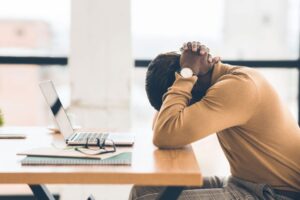 Manager feeling sad and desperate